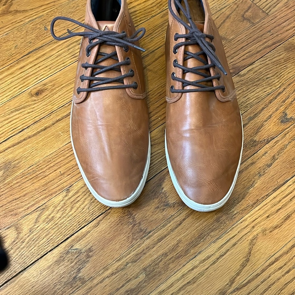 Aldo Brown Leather Oxfords with Textured Finish